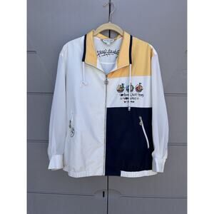 RARE VTG 1999 Bobcats Continental Yacht Team World Race Color Block Jacket SZ L